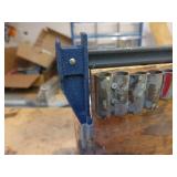 Ingersoll-Rand Millers Falls Cast Iron Miter Box (Part No. 1124), (3) Jorgensen Wood Clamps, Craftsman Aluminum Square and (2) Bar Clamps - NO SHIPPING