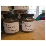 (29) Jars of Sorted Hardware - Deck Screws, Brass Screws, Plastic Caps, Markers, Anchors, Hinges, Washers and More - NO SHIPPING