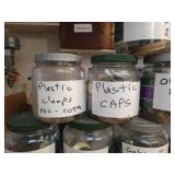 (29) Jars of Sorted Hardware - Deck Screws, Brass Screws, Plastic Caps, Markers, Anchors, Hinges, Washers and More - NO SHIPPING