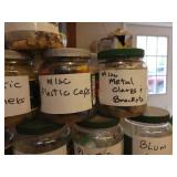 (29) Jars of Sorted Hardware - Deck Screws, Brass Screws, Plastic Caps, Markers, Anchors, Hinges, Washers and More - NO SHIPPING