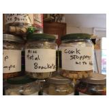 (29) Jars of Sorted Hardware - Deck Screws, Brass Screws, Plastic Caps, Markers, Anchors, Hinges, Washers and More - NO SHIPPING