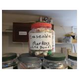 (29) Jars of Sorted Hardware - Deck Screws, Brass Screws, Plastic Caps, Markers, Anchors, Hinges, Washers and More - NO SHIPPING