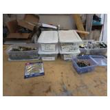 Lot of Hardware in Shoebox Totes - Door Hardware, Hinges, Utility Knives and More - NO SHIPPING