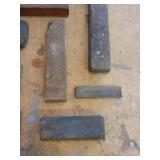 Lot of Assorted Sharpening Stones in Metal Toolbox