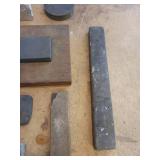 Lot of Assorted Sharpening Stones in Metal Toolbox
