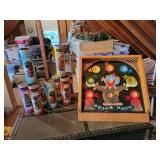 Vintage Pressman "Skill Ball" Board and (9) Empty HG Toys Jigsaw Puzzle Tubes with Puzzle Pieces