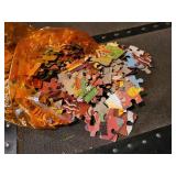 Vintage Pressman "Skill Ball" Board and (9) Empty HG Toys Jigsaw Puzzle Tubes with Puzzle Pieces