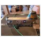 Vintage Cragstan Piasecki Army Mule Helicopter Battery Operated Tin Litho Toy