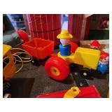 Vintage Lot of Fisher-Price Toys: Family Farm, Milk Wagon, and MORE!