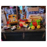 Vintage Lot of Fisher-Price Toys: Cash Register, Play Family Camper, and MORE!