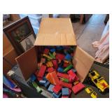 Vintage Wood Blocks and ERTL Jeep Renegade - NO SHIPPING
