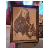 1931 Charcoal Drawing Print in Frame - NO SHIPPING