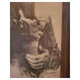 1931 Charcoal Drawing Print in Frame - NO SHIPPING