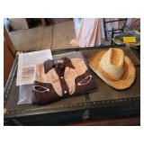 Vintage Cowboy Shirt and Small Straw Cowboy Hat - See sheet included about the history of the shirt!