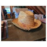 Vintage Cowboy Shirt and Small Straw Cowboy Hat - See sheet included about the history of the shirt!