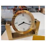 Tiffany & Co. Solid Brass Desk Clock, Serial No. 215389 and Early Digital Watch