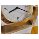 Tiffany & Co. Solid Brass Desk Clock, Serial No. 215389 and Early Digital Watch