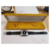 Tiffany & Co. Solid Brass Desk Clock, Serial No. 215389 and Early Digital Watch