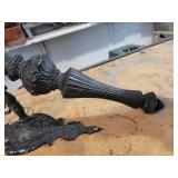 Pair of Black Cast Aluminum Exterior Sconce Lamps with Globe Covers - Globes not included