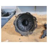 Pair of Black Cast Aluminum Exterior Sconce Lamps with Globe Covers - Globes not included