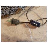 Vintage 7 Panel Slag Glass Metal Filigree Swag Lamp - NO SHIPPING