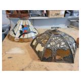 Tiffany Style Parrot Lamp Shade and Die Cast Slag Glass Lamp Shade - NO SHIPPING