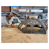 Tiffany Style Parrot Lamp Shade and Die Cast Slag Glass Lamp Shade - NO SHIPPING
