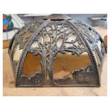 Tiffany Style Parrot Lamp Shade and Die Cast Slag Glass Lamp Shade - NO SHIPPING