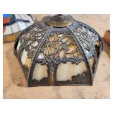 Tiffany Style Parrot Lamp Shade and Die Cast Slag Glass Lamp Shade - NO SHIPPING