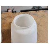 Pair of Glass Globes - One is Frosted White, the other is Iridescent - NO SHIPPING