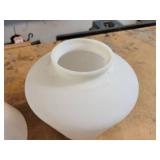 Pair of Glass Globes - One is Frosted White, the other is Iridescent - NO SHIPPING