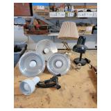 Lot of (6) Clip-On and Desk Lamps - NO SHIPPING