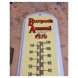 Lot of Vintage Thermometers - Dr. Pepper, Burpee, Coca-Cola Sign, and License Plate