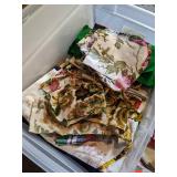 Large Lot of Upholstery Fabric and Supplies in Chest (72" x 25" x 13") and Several Totes Full - NO SHIPPING