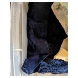 Large Lot of Upholstery Fabric and Supplies in Chest (72" x 25" x 13") and Several Totes Full - NO SHIPPING