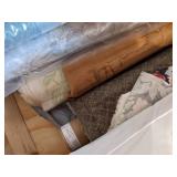 Large Lot of Upholstery Fabric and Supplies in Chest (72" x 25" x 13") and Several Totes Full - NO SHIPPING
