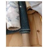 Large Lot of Upholstery Fabric and Supplies in Chest (72" x 25" x 13") and Several Totes Full - NO SHIPPING