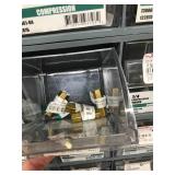 66 BIN CABINET WITH ASSORTED ITEMS