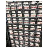 66 BIN CABINET WITH ASSORTED ITEMS