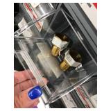 66 BIN CABINET WITH ASSORTED ITEMS