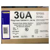 SQUARE D 30A INDOOR FUSIBLE SAFETY SWITCH