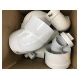ASSORTED WHITE PVC PLUMBING PARTS