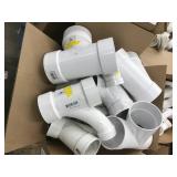 ASSORTED WHITE PVC PLUMBING PARTS