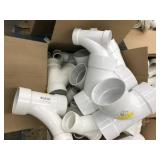 ASSORTED WHITE PVC PLUMBING PARTS