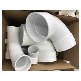 ASSORTED WHITE PVC PLUMBING PARTS