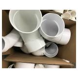 ASSORTED WHITE PVC PLUMBING PARTS