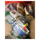 LARGE BOX OF ASSORTED CAR PARTS