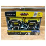 SMARTSTRAPS Pack of 2- 20 ft Commercial Ratchet Tie Downs
