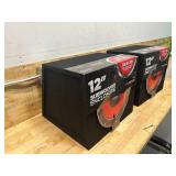 METRA Lot of 2- 12" Single Sealed Subwoofer Enclosures