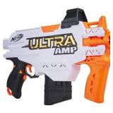 NERF Ultra Amp Motorized Blaster, 6-Dart Clip, 6 Ultra Darts, Compatible Only Ultra Darts